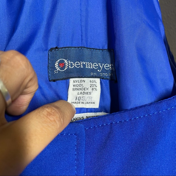 MAKE OFFER: Vintage Obermeyer Wool Blend Royal Blue Ski Overall Pants - Picture 4 of 9